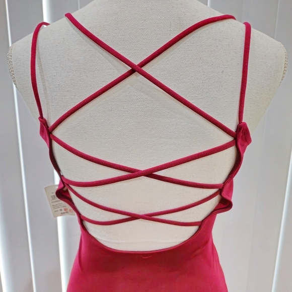 Windsor ✦ Open Back Burgundy Mini Dress ✦ Asymmetrical Wrap w/ Draped Bodycon S - Picture 7 of 17